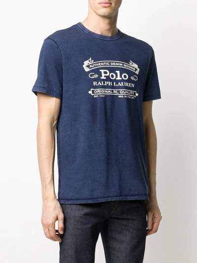 Polo Ralph Lauren Vintage Logo Print Jersey T-shirt In Blue | ModeSens