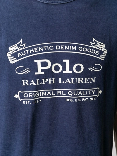 Shop Polo Ralph Lauren Logo Print Short-sleeve T-shirt In Blue