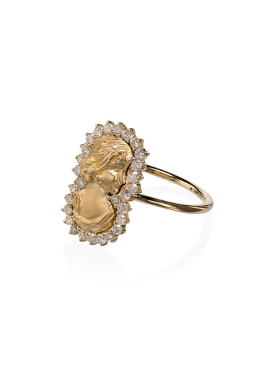 Shop Anissa Kermiche 18kt Yellow Gold Madame Roland Diamond Ring In Metallic
