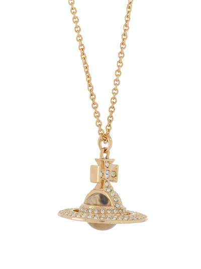 Shop Vivienne Westwood Embellished Orb Necklace In Gold