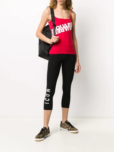 Shop Dsquared2 Logo-print Cropped Leggings In Black