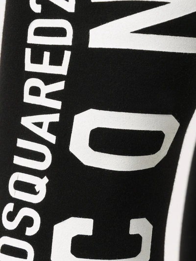 Shop Dsquared2 Logo-print Cropped Leggings In Black