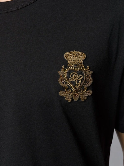 Shop Dolce & Gabbana Embroidered Motif T-shirt In Black