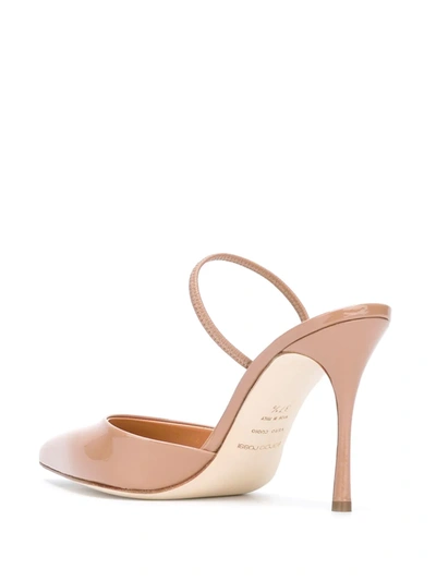 Sergio Rossi Godiva 75mm Patent Slingback Pumps In Pink