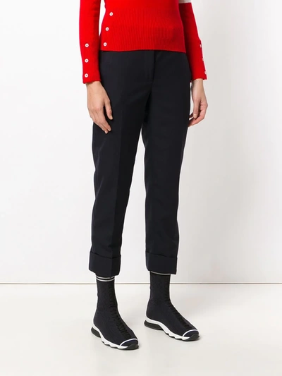 Thom Browne Classic Backstrap Trousers In Blue