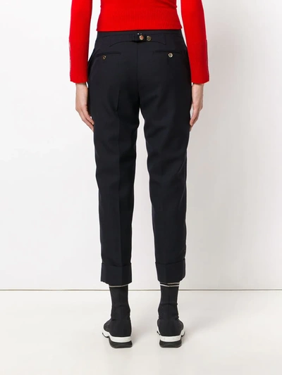 Thom Browne Classic Backstrap Trousers In Blue