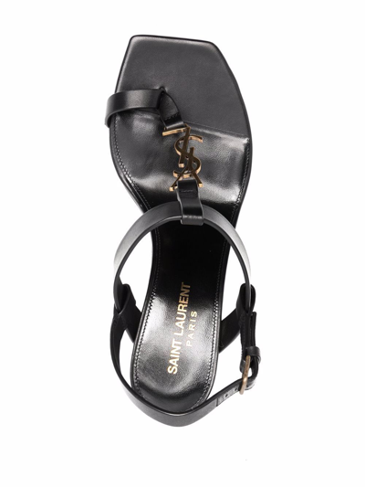 Shop Saint Laurent Cassandra Block-heel Sandals In Schwarz