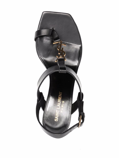 Saint Laurent 75mm Cassandra Leather Sandals In Schwarz