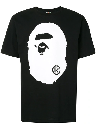 Shop A Bathing Ape Logo Print T-shirt In Black