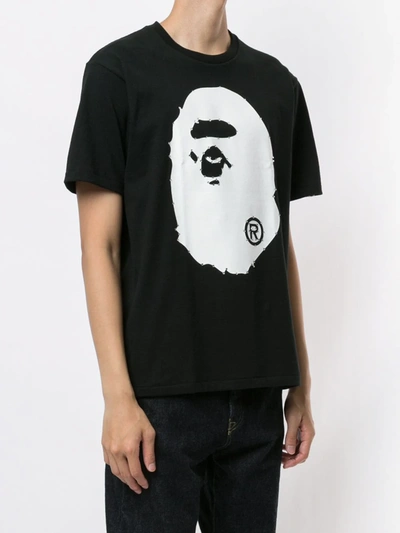 Shop A Bathing Ape Logo Print T-shirt In Black