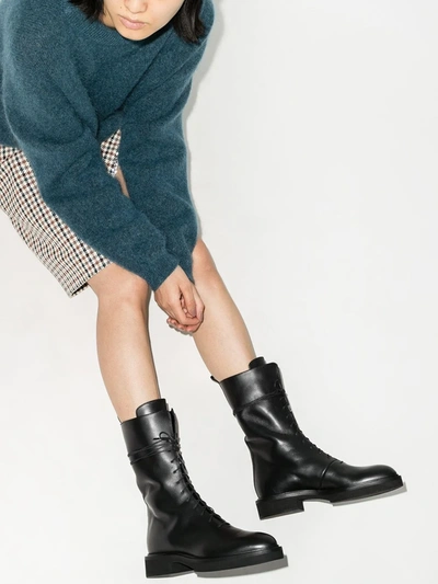 Shop Khaite Conley Combat Boots In Black