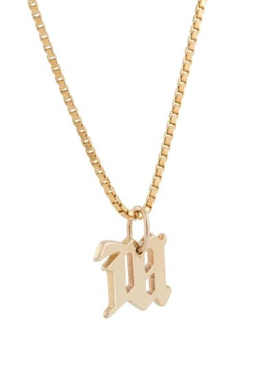 Shop Misbhv Logo Pendant Necklace In Gold