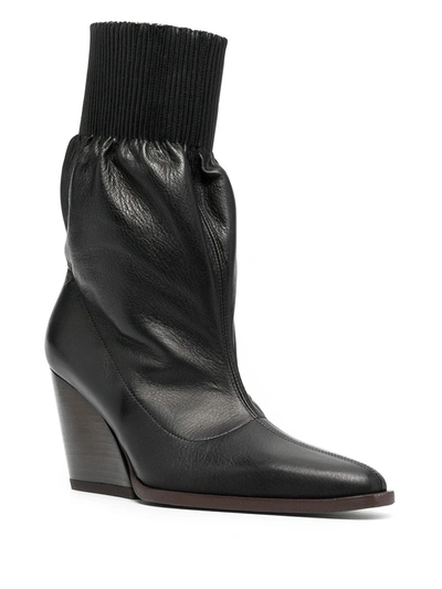 Shop Kenzo Slip-on Stacked Heel Boots In Black