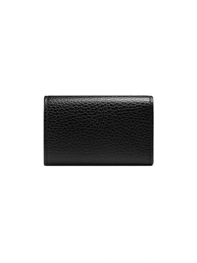 Shop Gucci Gg Marmont Leather Key Case In Black