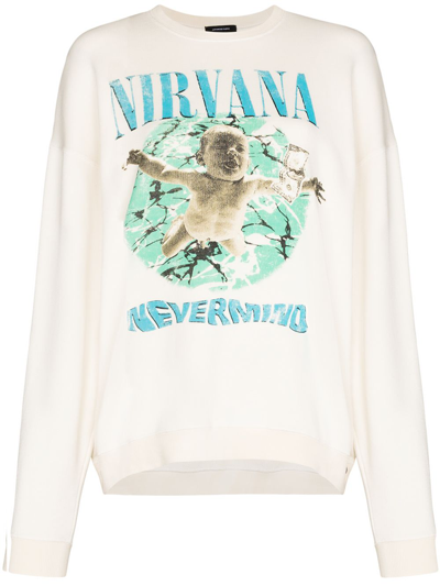 skam Brudgom Hårdhed R13 Nirvana Nevermind Album Cover Oversized Crewneck In Neutrals | ModeSens