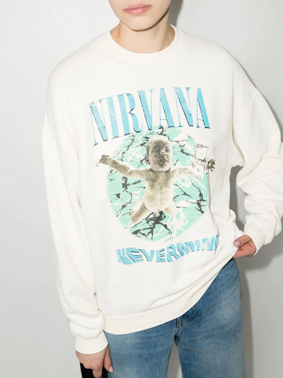 R13 Nirvana Nevermind Album Cover Oversized Crewneck In Neutrals