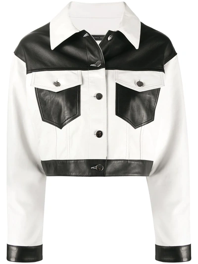 Shop Giuseppe Zanotti Cropped Colour Block Jacket In White