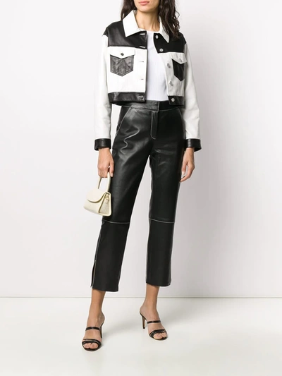 Shop Giuseppe Zanotti Cropped Colour Block Jacket In White