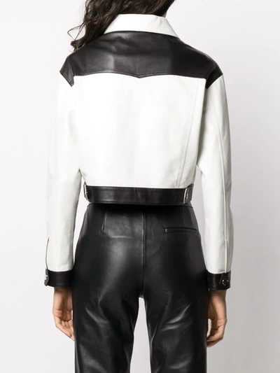 Shop Giuseppe Zanotti Cropped Colour Block Jacket In White