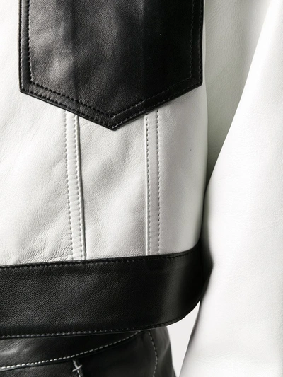 Shop Giuseppe Zanotti Cropped Colour Block Jacket In White