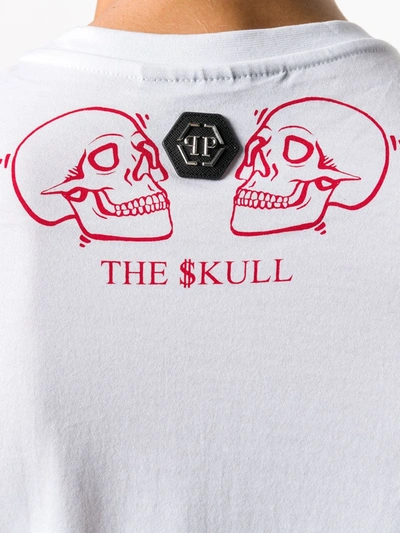 Shop Philipp Plein Crystal Outline Skull T-shirt In White