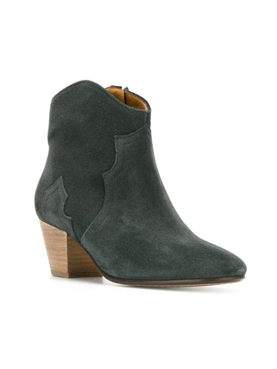 Shop Gucci Dicker Suede Western Boots In Green