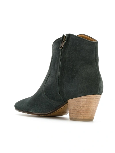 Shop Gucci Dicker Suede Western Boots In Green