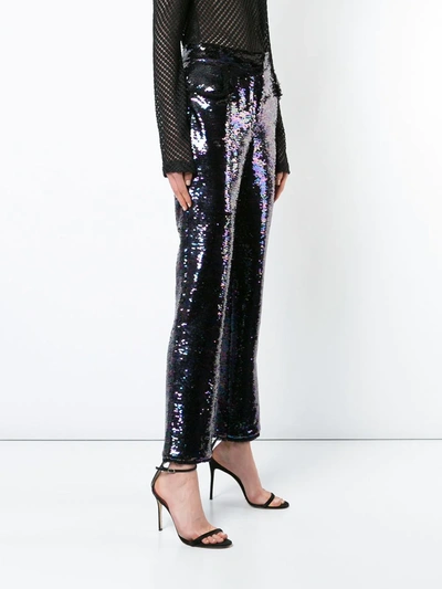 Shop Balmain Sequin Embellished Trousers In Multicolour
