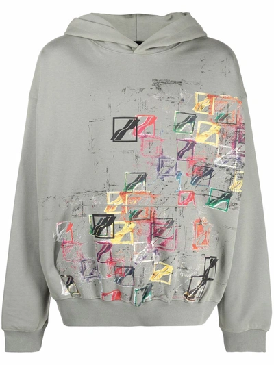 Shop We11 Done Abstract Print Hoodie In Green
