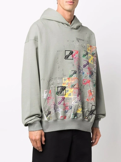 Shop We11 Done Abstract Print Hoodie In Green