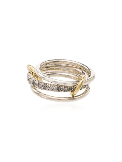 Shop Spinelli Kilcollin 18kt Yellow Gold Petunia Link Diamond Ring