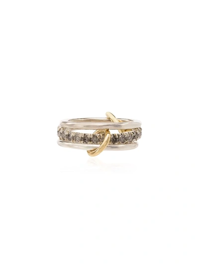 18KT YELLOW GOLD PETUNIA LINK DIAMOND RING