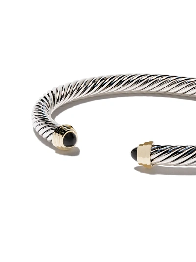 Shop David Yurman 14kt Yellow Gold And Sterling Silver Cable Classics Onyx Bracelet In S4bbo