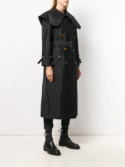 Shop Comme Des Garçons Comme Des Garçons Oversized Collar Trench Coat In Black