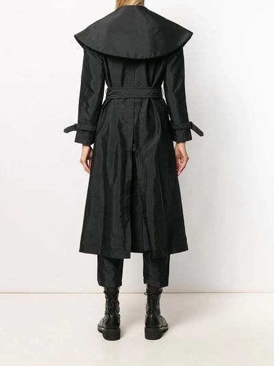 Shop Comme Des Garçons Comme Des Garçons Oversized Collar Trench Coat In Black