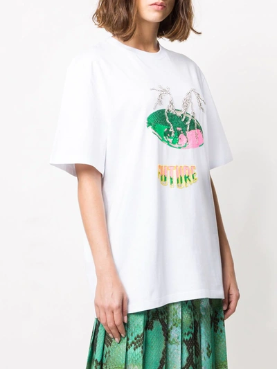Shop Msgm Embellished Future T-shirt In White