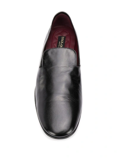 Shop Dolce & Gabbana Vintage Effect Loafers In Black