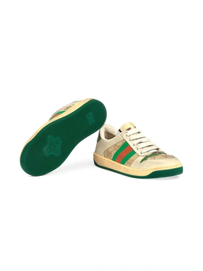 Shop Gucci Gg Supreme Web Sneakers In Neutrals