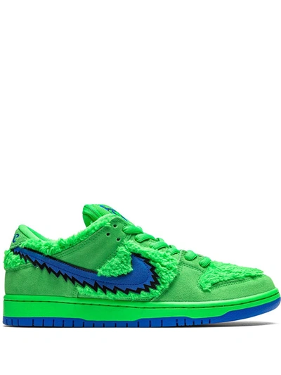 Shop Nike X Grateful Dead Sb Dunk Low "green Bear" Sneakers