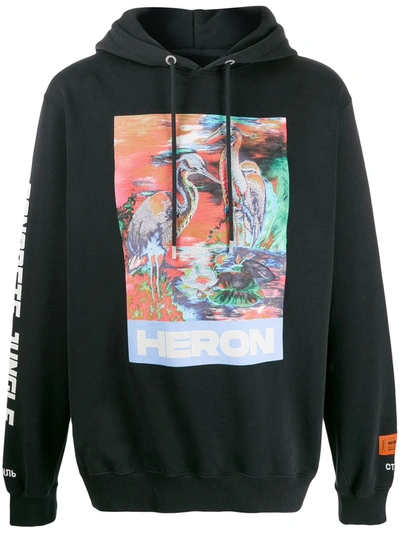 Shop Heron Preston Logo Print Hoodie In Black