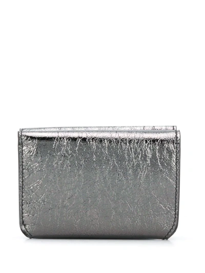 Shop Balenciaga Cash Mini Wallet In Silver