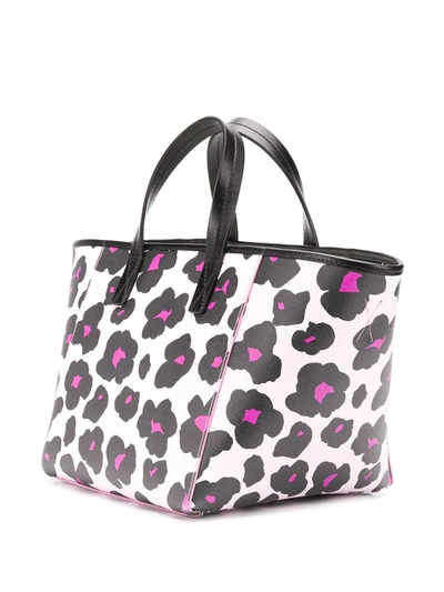 Shop La Doublej Mini Mama Flower Leopard Tote In Pink