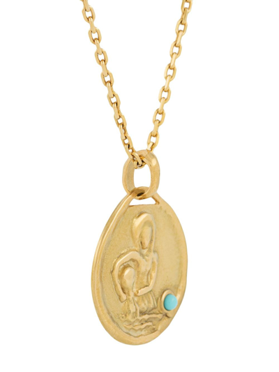 Shop Goossens Talisman Aquarius Necklace In Gold