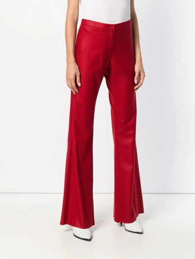 Pre-owned Romeo Gigli Vintage Flared Tailored Trousers In Red