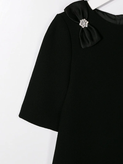 Shop Dolce & Gabbana Bow Embellished Shift Dress In Black