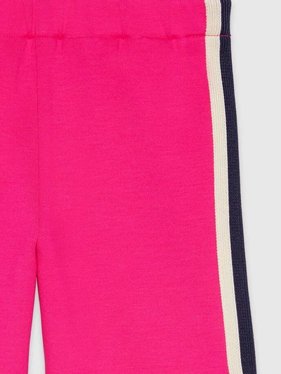 Shop Gucci Striped Jogging Pants In Pink