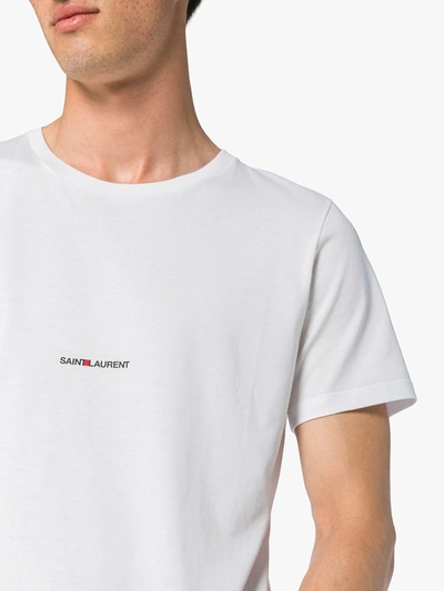 Saint Laurent Logo-print Cotton T-shirt In White