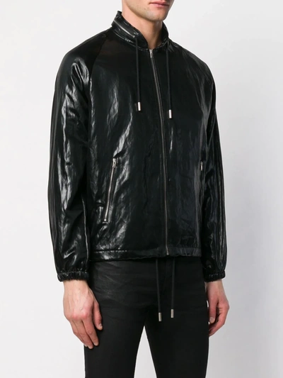 Shop Saint Laurent Concealed Hood Jacket In Black