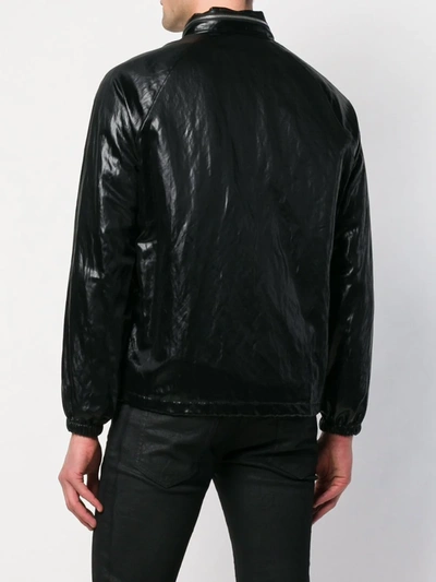 Shop Saint Laurent Concealed Hood Jacket In Black