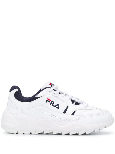 Shop Fila Side Logo Sneakers In White